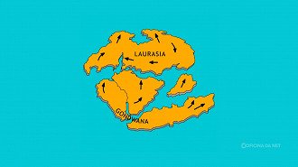 Ilustração da Pangeia, com os supercontinentes de Laurásia e Gondwana. Ilustração: Lermot / Shutterstock.com